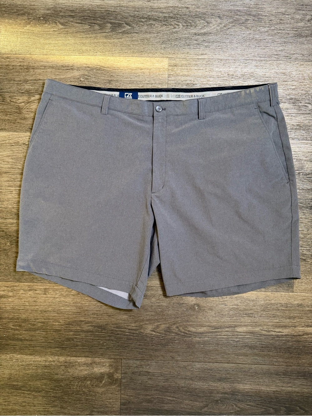 Cutter & Buck Men's Heather Gray Performance Flat-Front Shorts